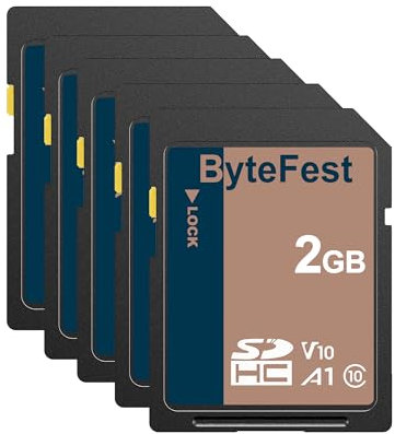 ByteFest SD Card 2GB Flash Memory Card (20 Pack) - Class 10, U1, V10, SD Cards for Cameras