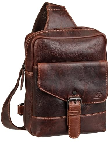 Greenburry Crossbody Bag Leder 19x24cm Rugged teak brown