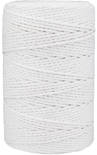Cordel de carnicero de algodón blanco natural de 500 pies para cocinar, asar, envolver regalos, manualidades, decoraciones de bricolaje, jardinería y embalaje