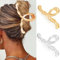 Reaky Pinzas de metal doradas para el pelo, pinzas grandes para el pelo, accesorios elegantes para mujer