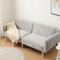 Merax Sofa 2 Sitzer, Kleine Sofacouch mit Verstellbarer Rückenlehne, Mini Sofa Gepolsterte Couch Loveseat, Klappbares Schlafsofa mit Liegefläche(160x85 cm), für Wohnzimmer/Wohnung/Büro, Hellgrau/Samt