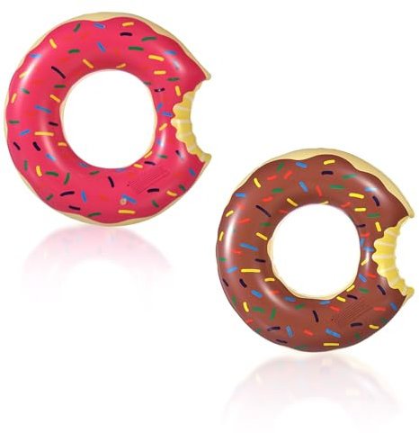 Donut Schwimmring für Kinder 3-10 Jahre,2Pcs Sprinkle Donut Schwimmreifen Aufblasbar-70cm,Pool Aufblasbar Schwimmen Ring für Jungen Mädchen Sommer Schwimmbad Wasser Outdoor Spielzeug Party Zubehör