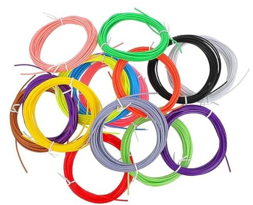 Filament Stylo 3D Enfant – 45m (15 Couleurs) PCL Basse Température – Compatible Stylo 3D 1,75 mm – Cadeau créatif – DIY