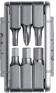 Fabric 6-in-1 Mini-Multitool für Fahrräder – Kompaktes Fahrrad-Werkzeugset – Leichtes Aluminium & CNC-gefräster Stahl – Inbus (3, 4, 5, 6 mm), Torx T25, Kreuzschlitz PH2 – Silber