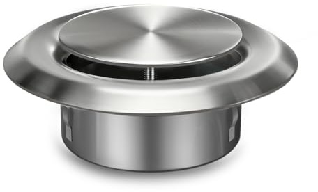 Aygrochy Adjustable 100mm Stainless Steel air Vent Cover 4 inch for wall | Round Vent Grille with Insect Mesh, Extractor Fan, Tumble Dryer Vent Cover for Bathroom, Kitchen