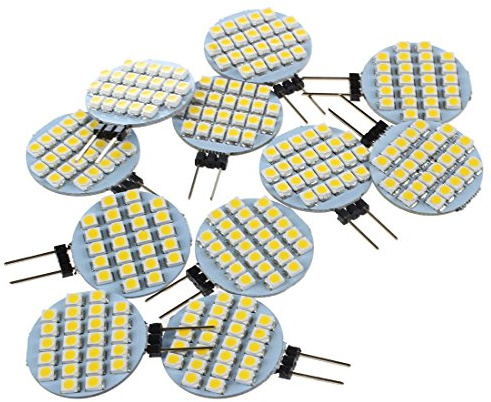 Malloy 10x G4 SMD 24 LED Cabinet Marine Car Bulb Lamp 12V Warm White Light