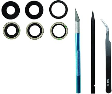 3 Stück Ersatz‑Rückkamera‑Objektiv für iPhone 12 Pro Max, Reparaturset | Passgenaue Ersatz‑Glaslinse für die Rückkamera, zum Austausch beschädigter Objektivgläser, inklusive praktischem Werkzeugset.
