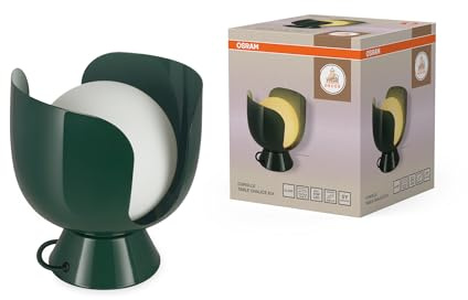 Osram Corolle Tischleuchte E14 Metall Glas Retro Grün | Decor Corolle, Ambient Mood Light, Grün, 200 mm dia, 1-Pack