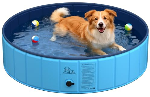KYG Piscine Pliable pour Chien 120 x 30 cm, Piscine et Baignoire pour Chiens de Toutes Tailles, antidérapante avec Bords renforcés, Facile à Nettoyer et à Vider