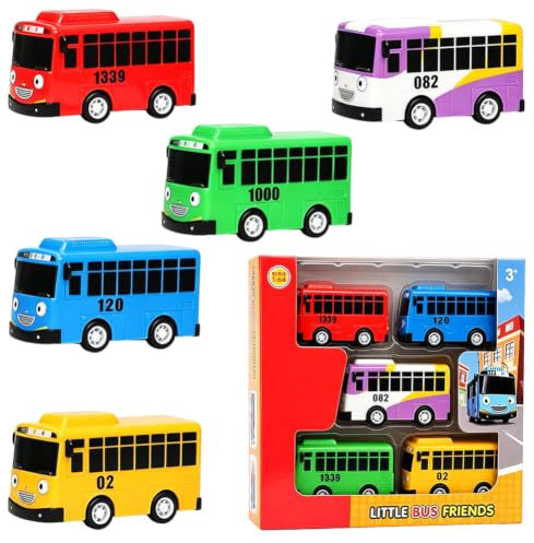 FCXVXCL Autobús de Juguete, Coches de Juguetes Modelo de Autobús Tirar hacia Vehículos uguete Vehículo Fricción Mini Auto de Juguetes Mini Bus Coches Cars Autobuses de Juguete Cumpleaños Carnaval