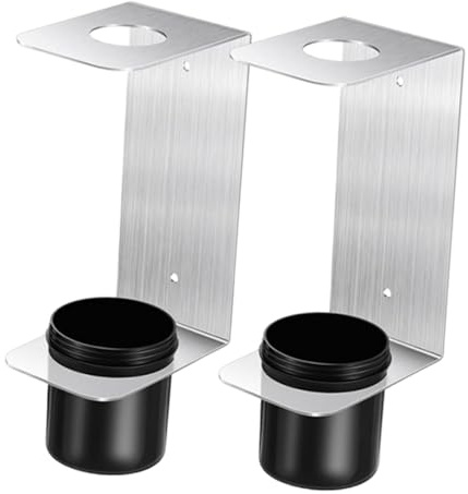 Sharplace 2 Pieces Oil Funnel Holders Storage Racks with 2 Removable Cups Aluminum Wall Mount for Automotive Garage Trailer Shop Shed