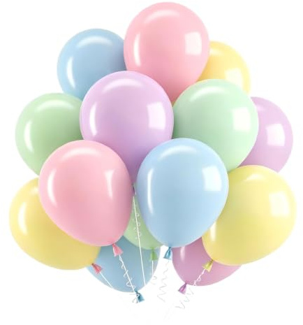 Luftballons Pastell, 100 Stück Luftballons Pastellfarben, Helium Ballons Geburtstag mit bunte luftballon Rosa Grün Blau und für Geburtstag Hochzeit Verlobung Gender Reveal Baby Shower, 12 Zoll