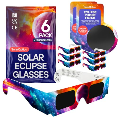 Solar Eclipse Glasses with Phone Filter – ISO 12312-2 & CE Certified Sun Viewing Glasses, AAS 2026