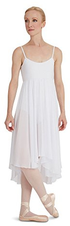 Capezio Caraco Empire Robe de danse, costume de danse élégant avec justaucorps et jupe en georgette fluide, robe lyrique sans manches pour femme, idéale pour la danse lyrique et ballet