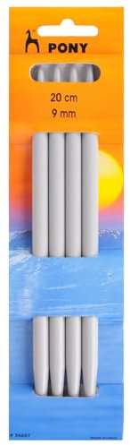 Pony Double Ended Knitting Pins - 20Cm x 9.00mm, Set of 4