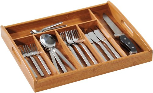 KESPER | Besteckkasten, Material: Bambus, Maße: B 38 x T 32 x H 4 cm, Farbe: Braun | 58187 13