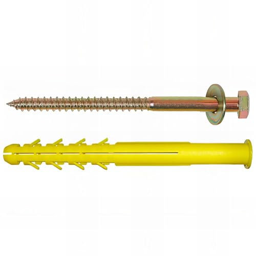 Ing fixation - Cheville de menuiserie special parpaing-acier zingue bichromate - Ø mm.16 - Long. mm.240 -
