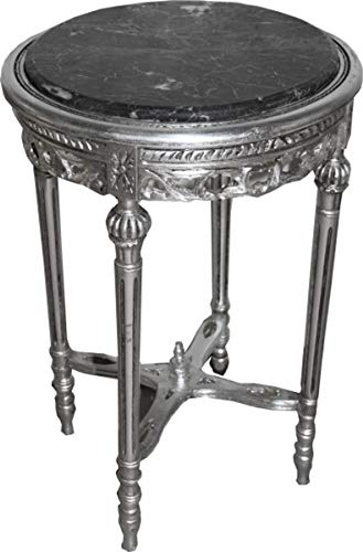 Casa Padrino Barock Beistelltisch Rund Silber ModY12 73 x 47 cm Antik Stil