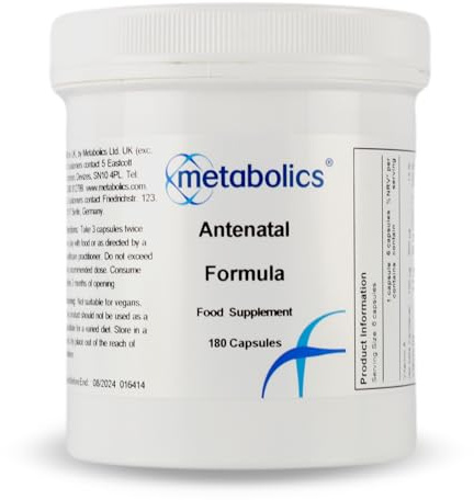 Metabolics Antenatal Prenatal & Breastfeeding Vitamins for Women | 400μg Methylfolate, Iron, Iodine | UK Made, Vegan | Multi Vitamins & Folic Acid Pregnancy Support | 180 Caps