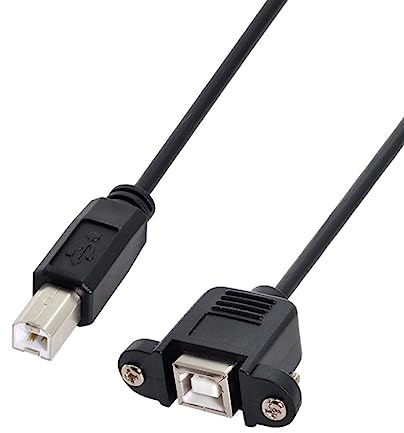 ChenYang USB 2.0 B Type Male to Female Printer Scanner Hard Disk extension cable with screws for Panel Mount 50cm