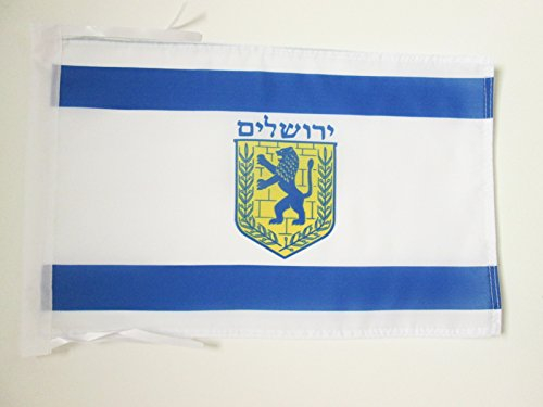 AZ FLAG - Flagge Jerusalem - 45x30 cm Mit Kordel - Jerusalem Fahne 30 x 45 Cm - Flaggen