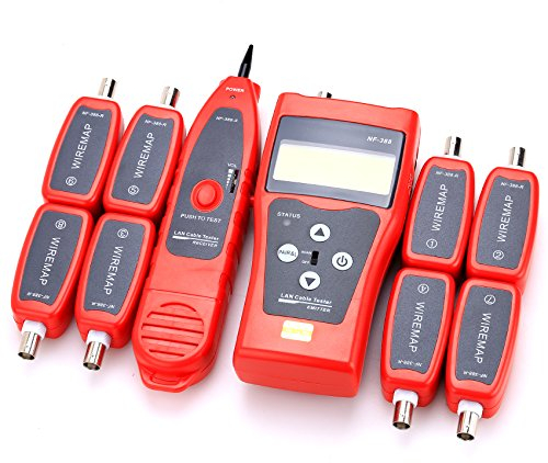 NF-388 Mehrzweck-Handgerät für Netzwerk-Koaxialkabel / Audiokabeltester / Verfolgung von Cat6 6E Cat5E Koaxialkabel-Tracker USB BNC RJ45 RJ11 Tester Netzwerkkabel Ethernet Drahttester