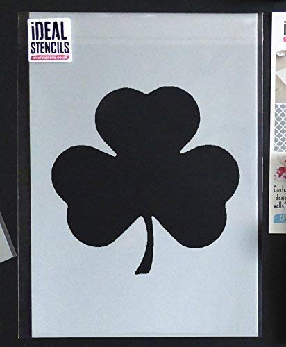 Clover Stencil | St Patrick's Day Decor & Craft Stencil | Paint Walls Fabrics & Furniture (11X11CM)