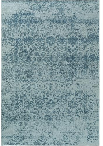 benuta Pop Flachgewebeteppich Tosca - Blau 195x285 cm - Kunstfaser - Rechteckig & im Style: Vintage, Orient Style - Pflegeleicht für Wohnzimmer Schlafzimmer