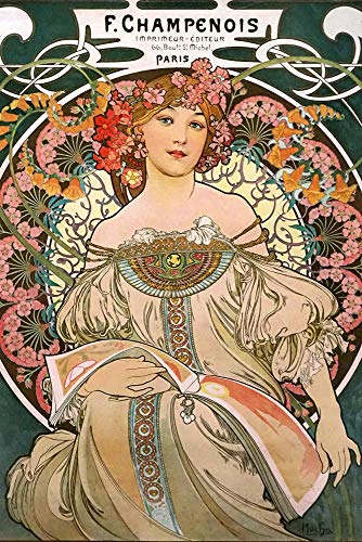 Close Up Alfons Mucha Poster Jugendstil F. Champenois 1897 (61cm x 91,5cm)