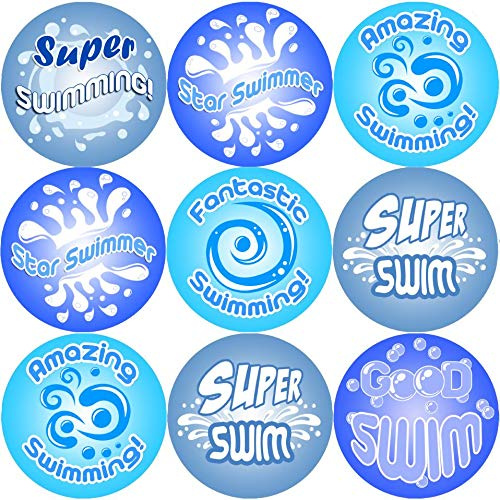 144 Swimming Rewards 30 mm Reward Stickers for School Teachers, Parents, Nursery