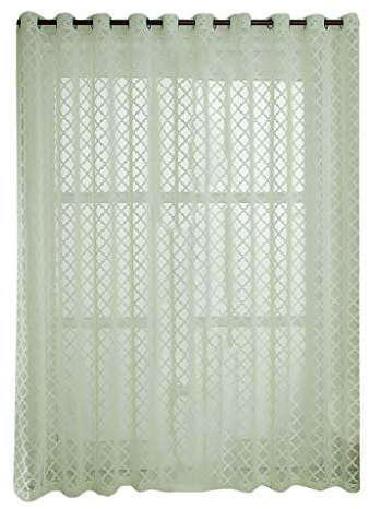 Xmiral T黵vorhang T黮l Gitter Translucidus Scheibengardine Gardine mit 謘en(Wei?140x260cm)