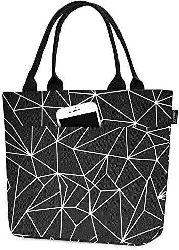 Kühltasche Klein Leicht Isoliertasche Faltbar Lunchbag Lunchtasche Thermoshopper zur Arbeit Schule M 10L Schwarz