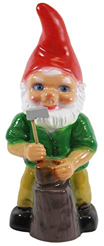 Gartenzwerg Deko Garten Figur Zwerg Holzhacker stehend mit Axt in Hand aus Kunststoff H 33 cm