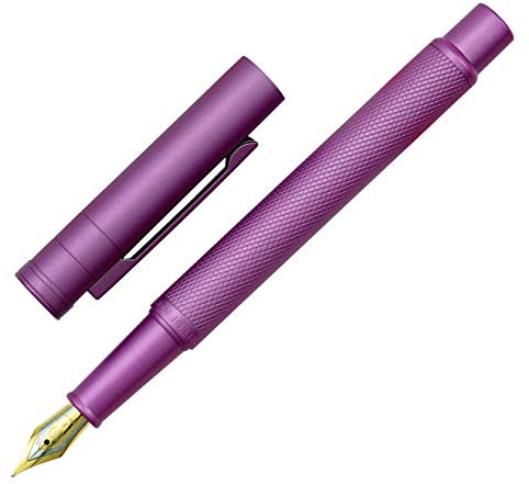 Asvine Pink Forest Fountain Pen Extra Fine Nib, Classic Design with Converter and Metal Pen Case, The Light of Hope Serise