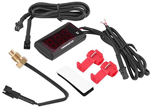 Akozon Termometro da moto Termometro digitale universale calibro di temperatura dell'acqua per CBR250RR CB400 CBR600RR CBR1000RR R1 R6 MT-07 MT-09 (-10 ℃ - + 60 ℃) (luce rossa)