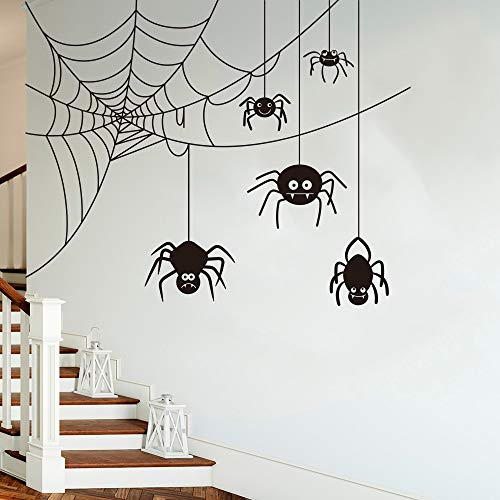 Opprxg Spinnenweberei Halloween Wandaufkleber Kinderzimmer Schlafzimmer Spinnennetz Tier Weihnachten Wandtattoo Party Wohnzimmer Vinyl Dekoration 56cmx44cm