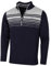 Calvin Klein Pull Doux Rayé Rapid 1/2 Zip Homme - Marine/Argent - XL