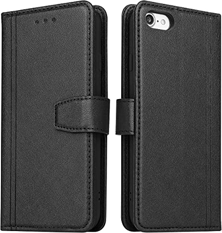 ZRANTU Handyhülle für iPhone 6/ 6S, Leder Handytasche Klapphülle Flip Case Brieftasche mit Kartenfach/Magnetverschluss Lederhülle mit RFID Schutz für iPhone 6/ iPhone 6S, Schwarz