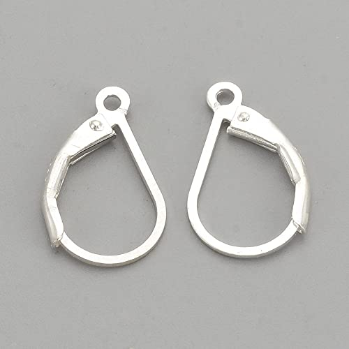 925 Sterling Silber Ohrhaken Ohrstecker Ohrringe Klapp Brisuren Ohrhänger Ohr-Verschluss Klappbügel 16mm - 1 Paar