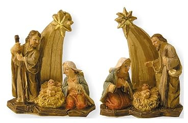 dekoprojekt Krippenfigur Hlg. Familie, Krippenblock 2-teilig 4 cm