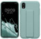 kwmobile 1x Custodia Compatibile con Apple iPhone XR - Cover Supporto Dita - Back Case per Smartphone - Protezione Gommata Menta