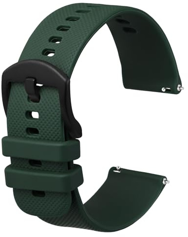 Anbeer Silikon Uhrenarmbänder für Herren Damen, Ersatzarmbänder mit Schnellverschluss 16mm 18mm 19mm 20mm 21mm 22mm 24mm
