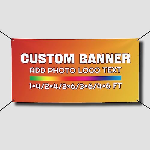 Personalisierte Indoor-Outdoor Banner - Selbst Gestalten mit Eigenem Bild/Text/Logo für Dekoration, Geburtstagsfeier, Abschlussfeier - 60×120CM