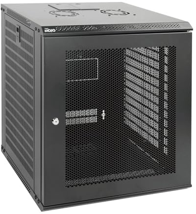 Tecmojo 12U Wandhalterung, Netzwerkschrank für 48,3 cm (19 Zoll) IT-Geräte, mit abschließbarer Netztür und abnehmbaren Seitenwänden, Kühlventilator, Schwarz, 45 cm tief