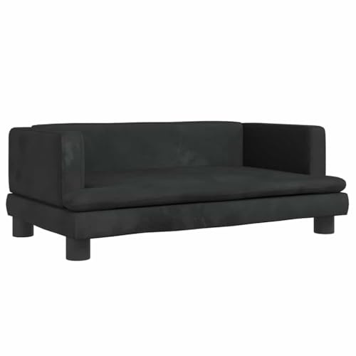 vidaXL Hundebett, Hundekissen mit weicher Polsterung, Hundesofa Hundecouch für kleine Hunde Haustiere, Haustierbett Katzenbett, Schwarz Samt
