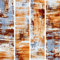 murando PREMIUM PURO Tapete Realistische Tapete ohne Rapport und Versatz 10m Vlies Tapetenrolle Wandtapete modern design Fototapete Orange Blau Beton f-C-0238-j-a