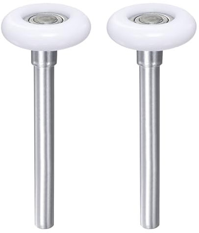 UXCELL 2pcs Garage Door Rollers, 2 Nylon Roller for 2 Track, 4.25 Stem, 11 Balls Sealed Bearing, Commercial & Residential, White