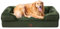 EHEYCIGA Orthopädisches Hundebett Grosse Hunde, 112x81x15cm, Memory Foam Hundekorb XL, Waschbar Hundesofa Wasserdicht rutschfest, Hundecouch mit Hohem Rand, Dunkel Grün