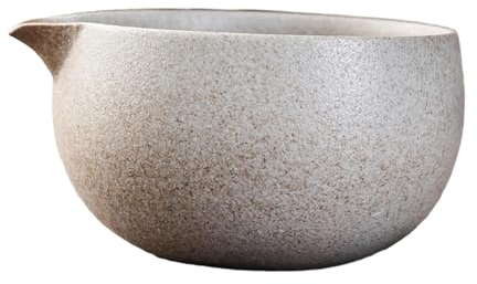 Qianly Bol Matcha en céramique, tasse de faite à la main avec bec verseur, bol Matcha traditionnel japonais de 600ml, meilleur cadeau pour les amis, style c