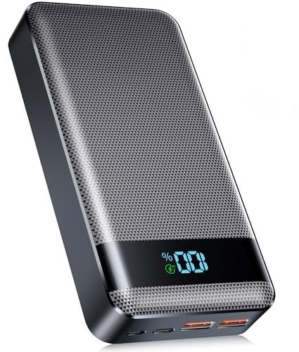 Power Bank Fast Charging, 30000mAh Portable Charger 22.5W Battery Pack with USB C Input & Output, PD20W Power Bank With LCD Display 3 Outputs & 2 Inputs Compatible with iPhone Tablet Laptop Traveling